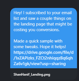 Just sent free value.