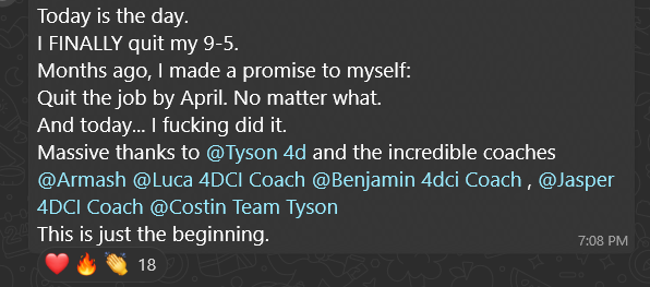 He got a $5k/mo client and quit his job