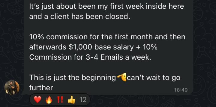 2 clients in 72 hours, $1000 client in his first week