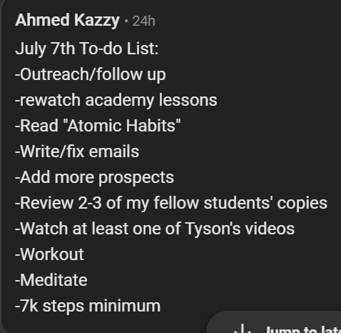 8th July - 14th July Accountability [THREAD]