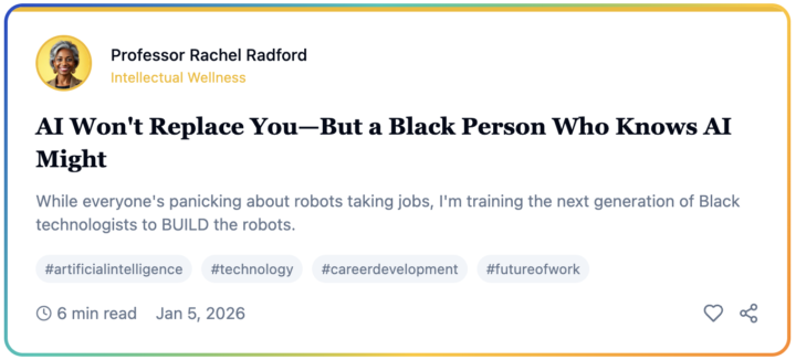 🫱🏾‍🫲🏽 Let's Talk: Intellectual Wellness with Professor Rachel 