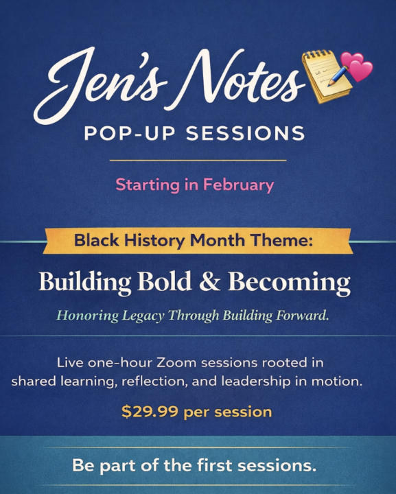 Jen’s Notes 📝💕 — opening in February