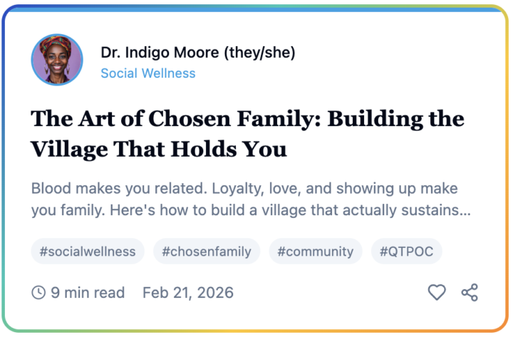 🫱🏽‍🫲🏿 Let’s Talk: Social Wellness with Dr. Indigo