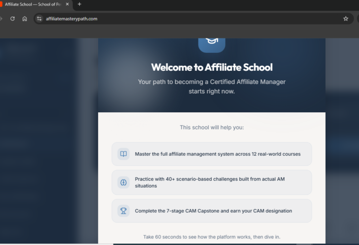 Affiliate School page