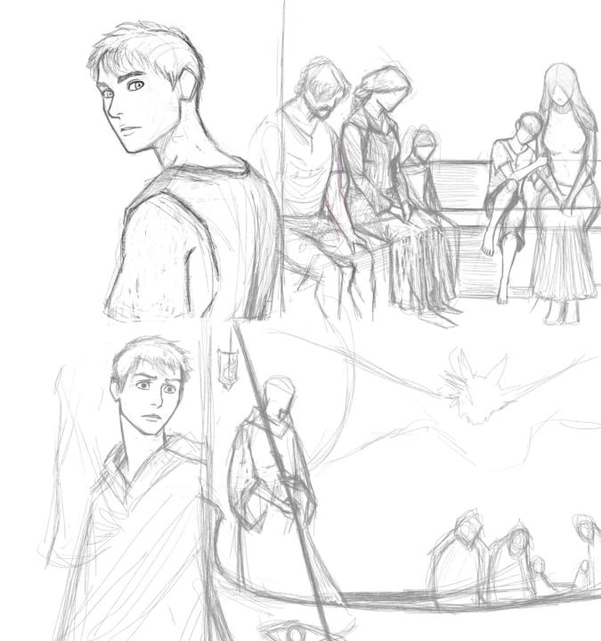 Pencils comic panels