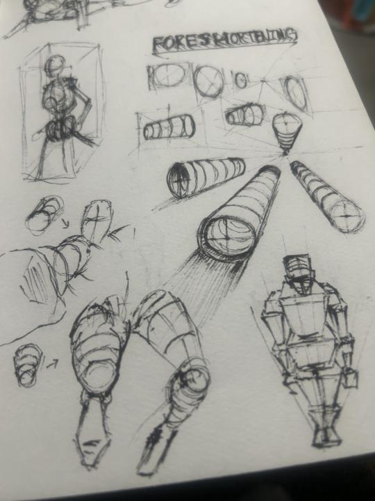 Foreshortening + Shadow work 