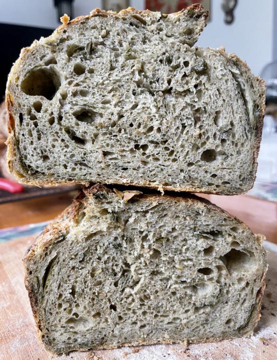Khorasan (Kamut) bread with Za'atar and Thyme