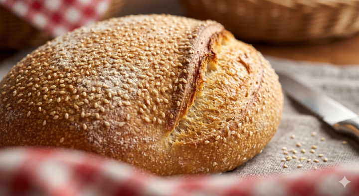Pane Siciliano (Semolina and Sesame Sourdough Bread)