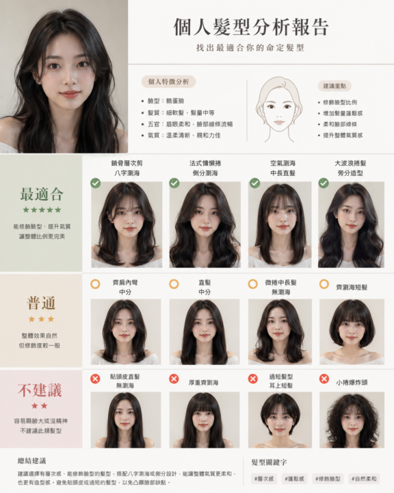 網爆紅 - 個人髮型分析圖卡