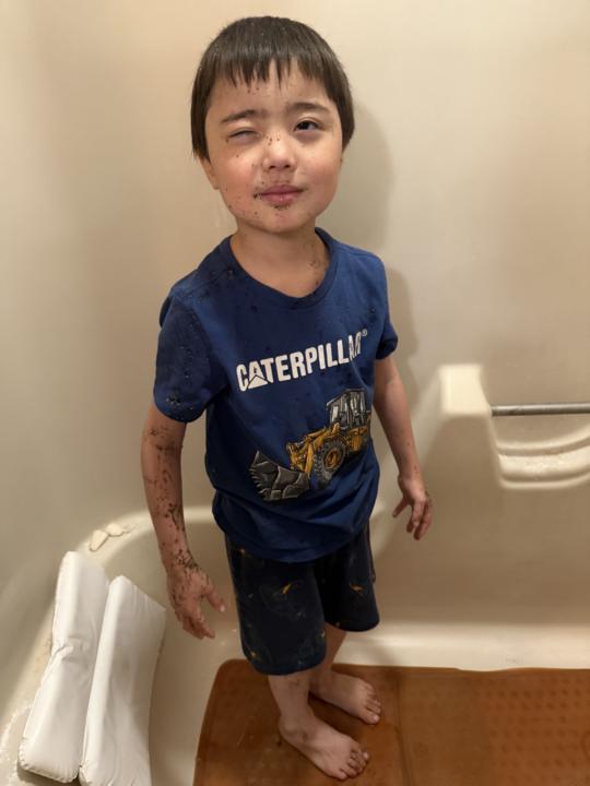 Father's Day is about over, time for a bath!!