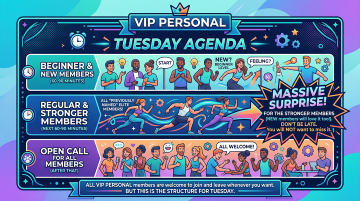 VIP PERSONAL on Tuesday Agenda