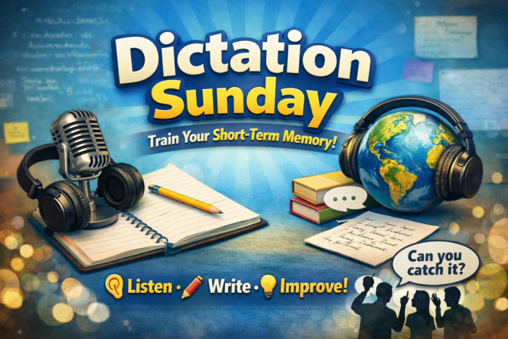 ✍️ Dictation Sunday ! 🎧 NEW CLASS! January 4th