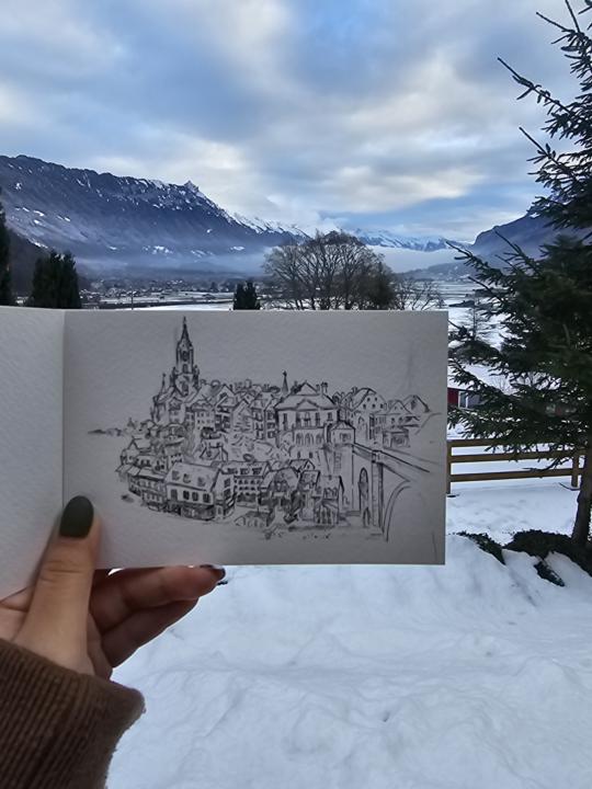 Switzerland Today — A Sketch by My Daughter
