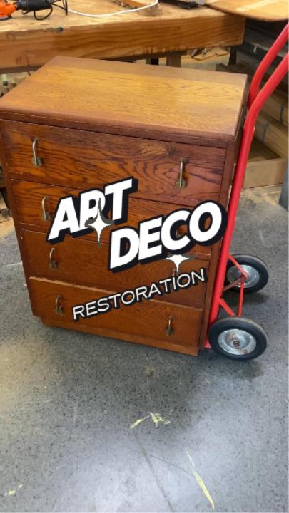 Art Deco oak drawers — RESTORATION