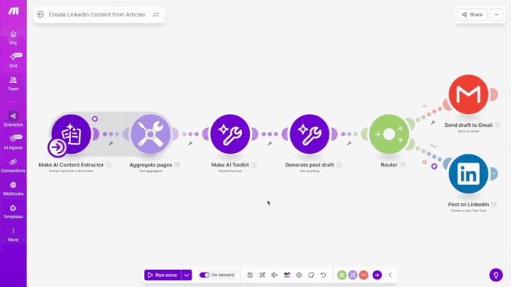On peut partager nos scnarios Make facilement