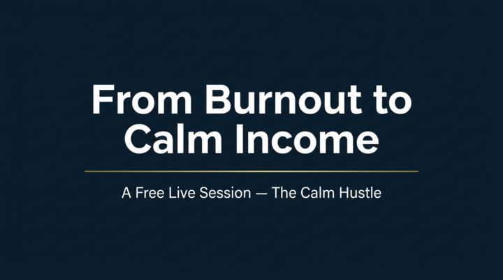 "What would you prefer — burning out for someone else's income, or building your own calm income stream on the side? 