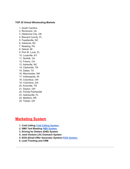 Top 25 Virtual Wholesaling Markets (Rick & Zach)
