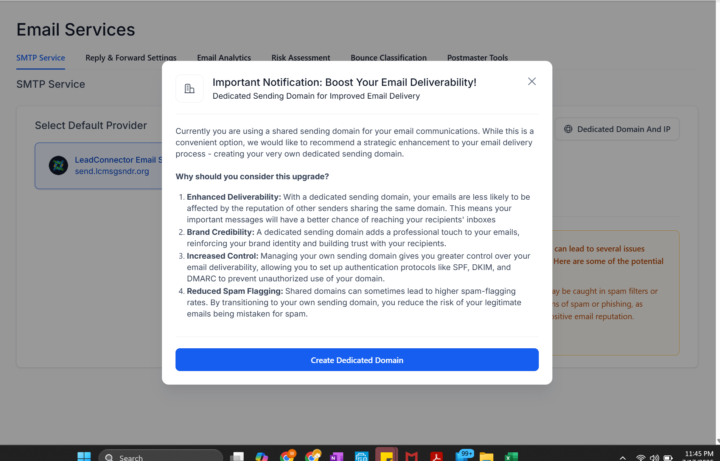 Email Service in Ninja Mode