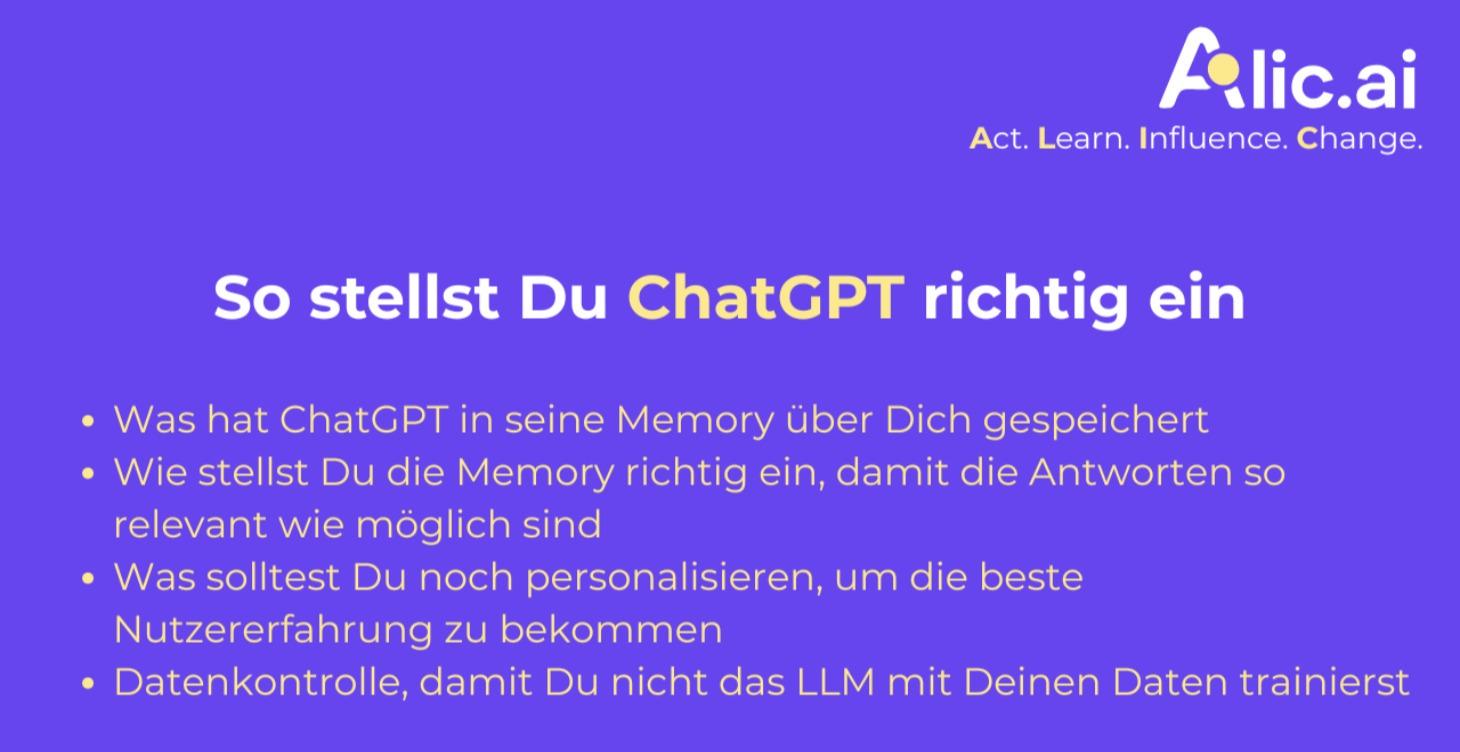 Wichtige ChatGPT Einstellungen