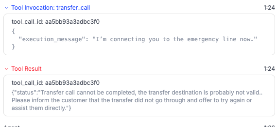 Retell AI Transfer Call Fails