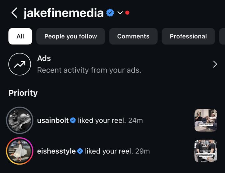 Usain Bolt just liked my video
