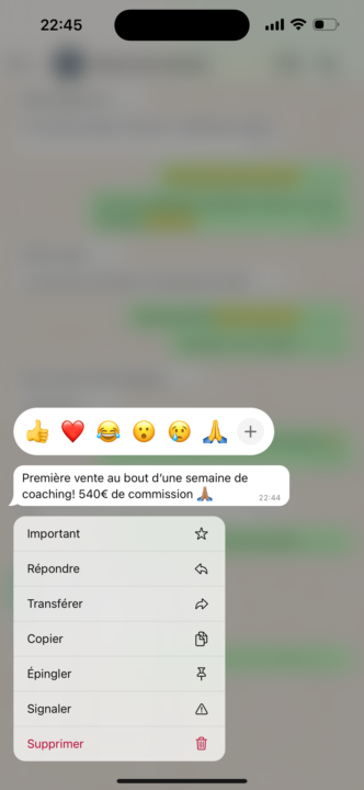 Première vente pour un de nos élèves.