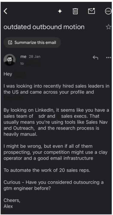 Killer cold email copy