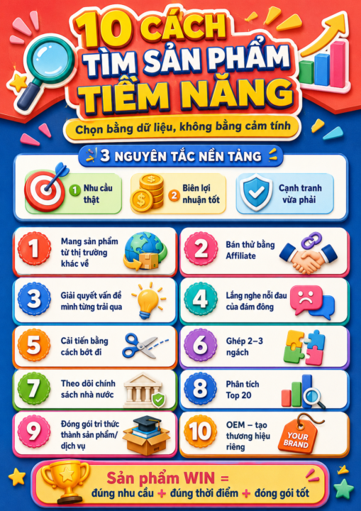 10 CÁCH TÌM SẢN PHẨM WIN ĐỂ KINH DOANH ONLINE