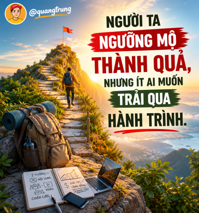 NGƯỜI TA NGƯỠNG MỘ THÀNH QUẢ, NHƯNG ÍT AI MUỐN TRẢI QUA HÀNH TRÌNH