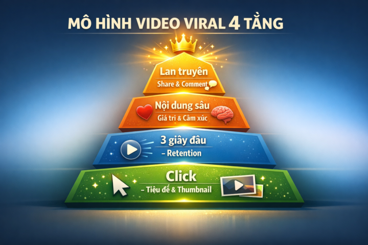 Mô hình video viral 4 tầng + 8 yếu tố quan trọng - 5 sai lầm