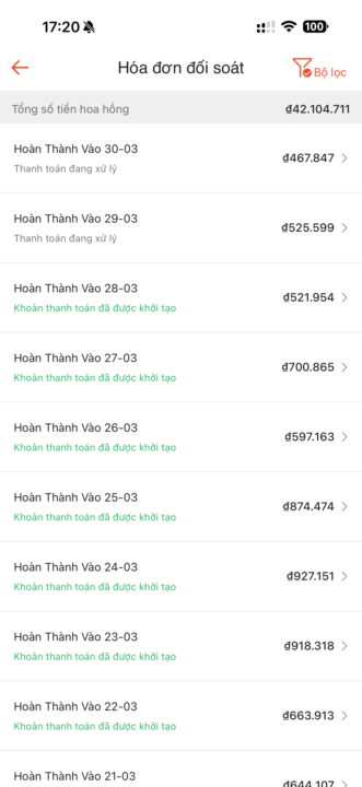 42 triệu từ Shopee Affiliate.
