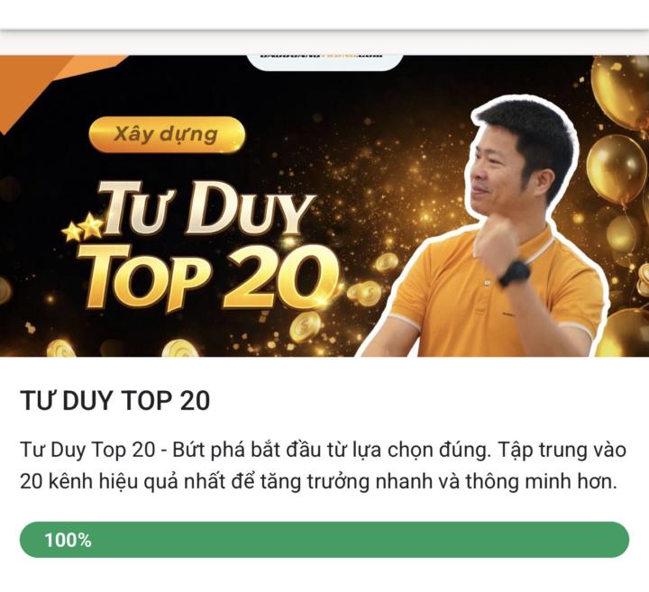 TƯ DUY TOP 20 – CÁCH ĐI NHANH HƠN SỐ ĐÔNG