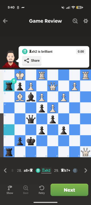 Double rook sac to win