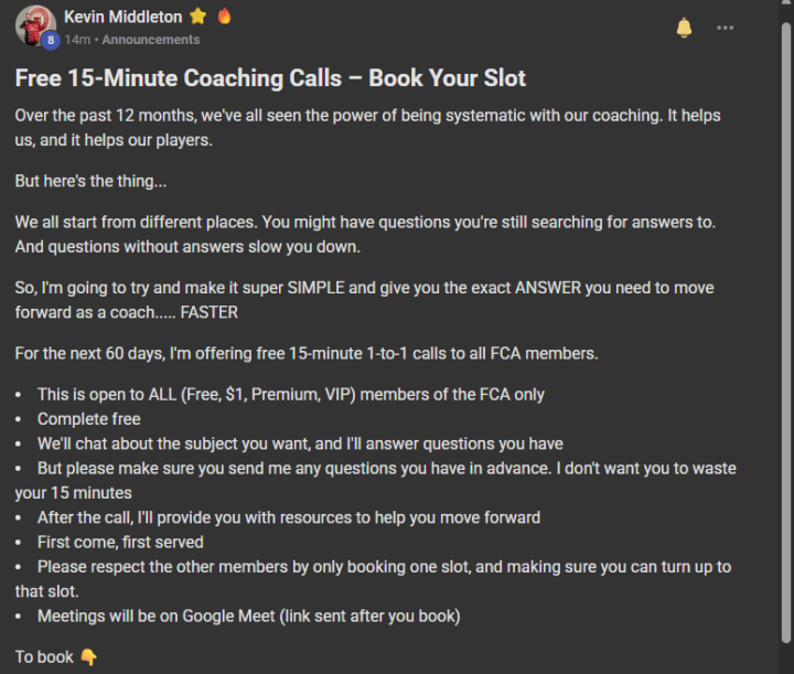 Free 15-Minute Coaching Calls – Only on The FCA