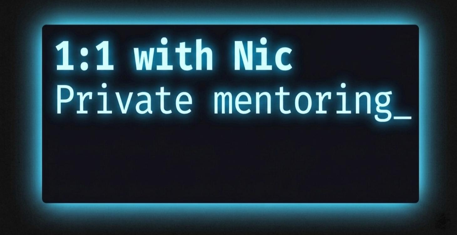 1:1 Mentoring with Nic
