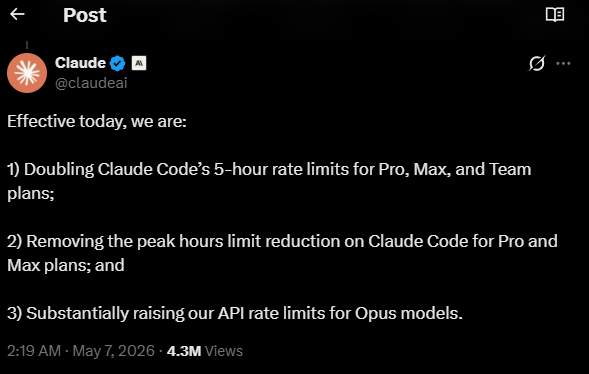 Claude Increased Rate Limits (DOUBLING!!!)