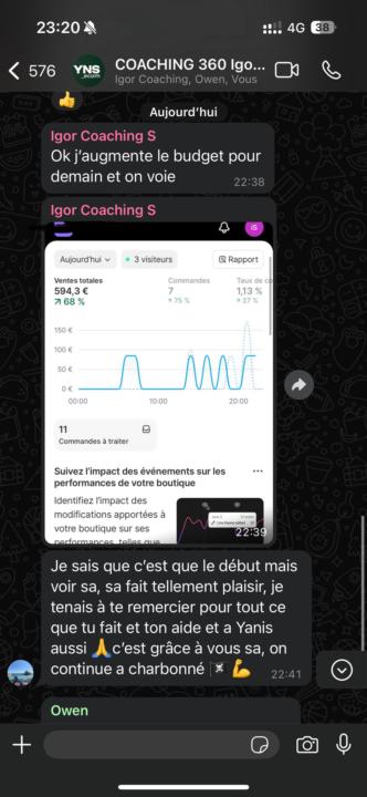 500€ EN 1 JOUR POUR IGOR (RÉSULTAT ÉLÈVE)
