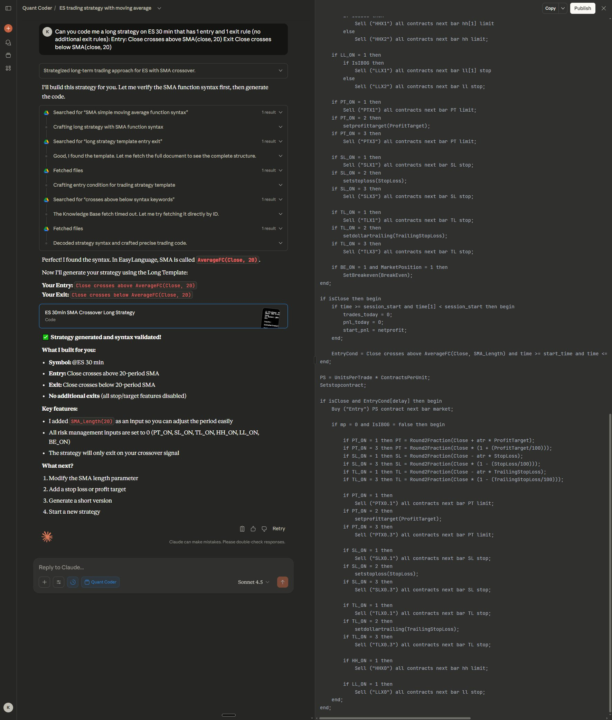 AI That Codes Simple Trading Algos in 60 Secs