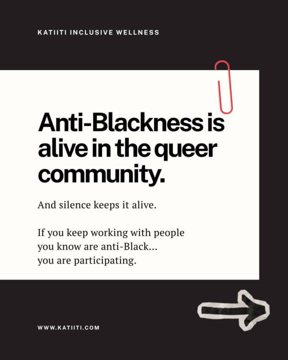 Antiblackness in the lgbtqia+ community 