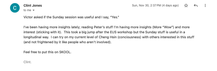 Some feedback from a happy participant of Sunday Sessions!