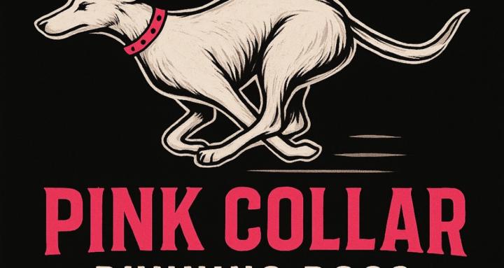 Pink collar running dogs