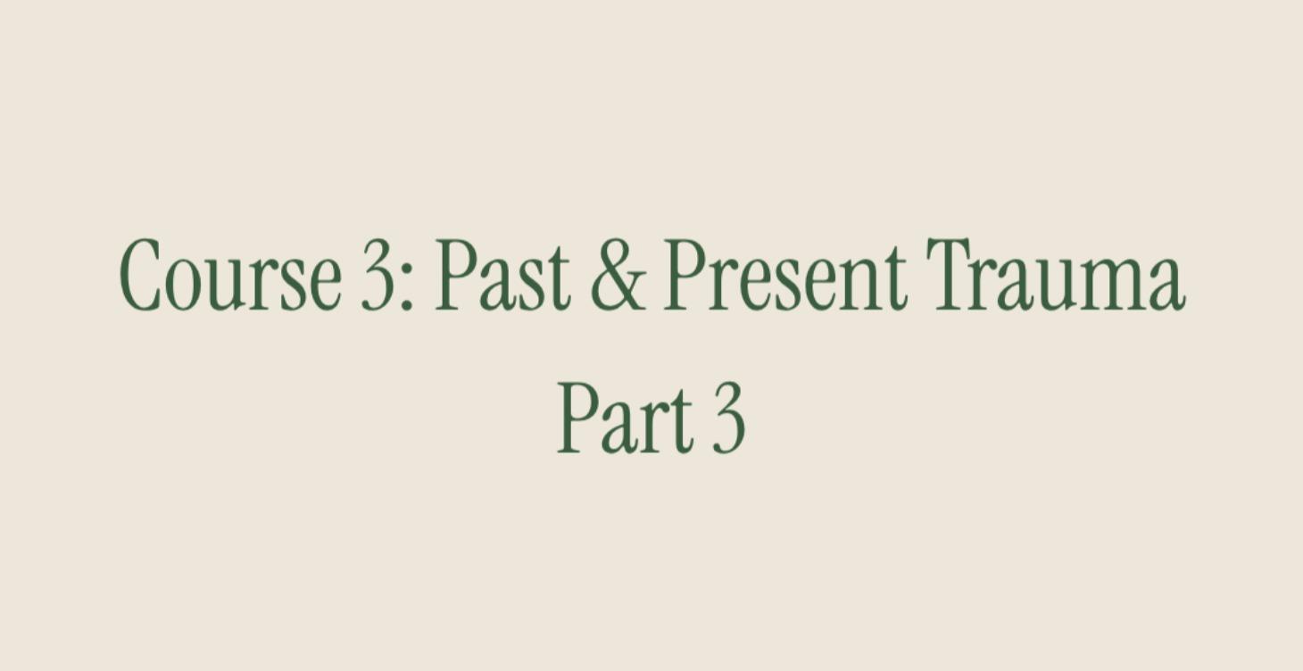 Course 3: Past and Present Trauma. Part 3