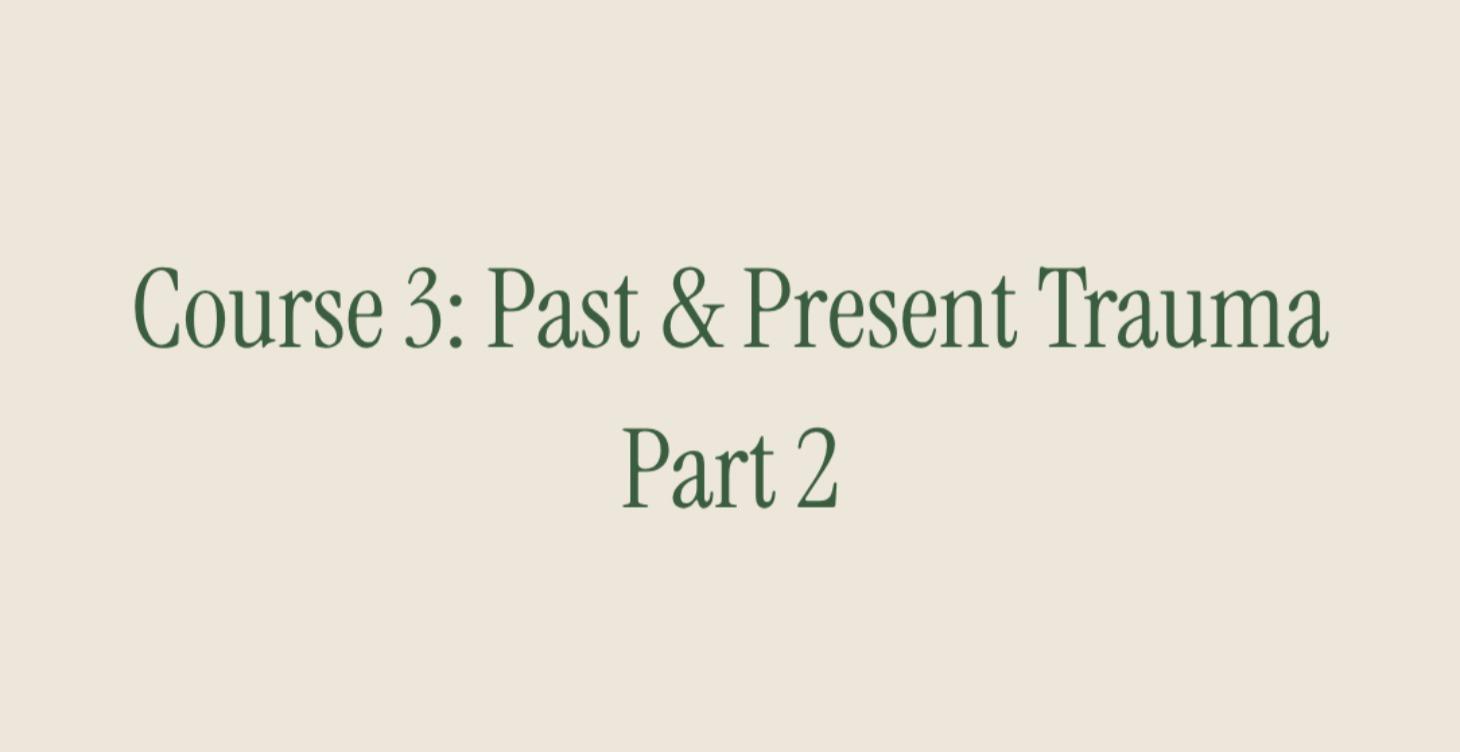 Course 3: Past and Present Trauma. Part 2