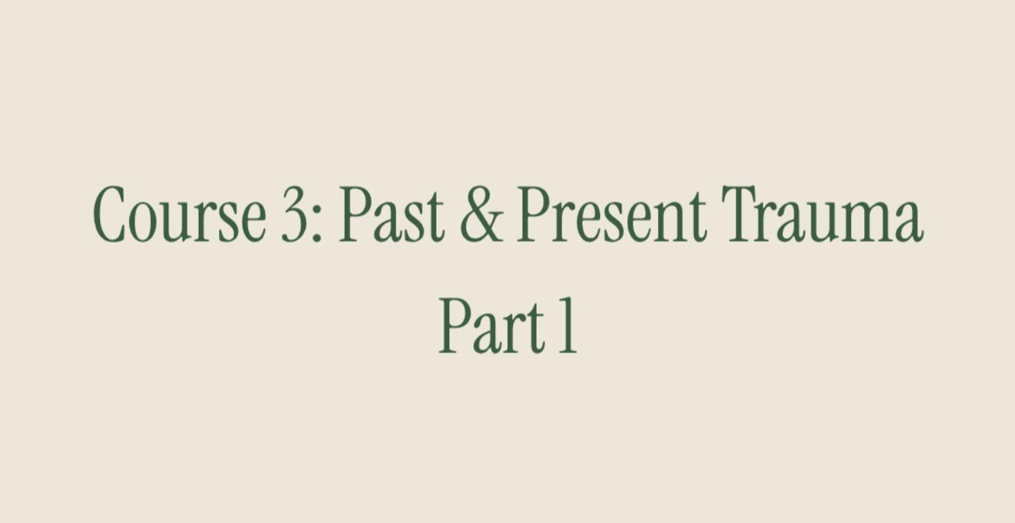 Course 3: Past and Present Trauma. Part 1