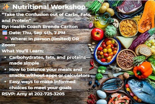 Nutritional Workshop on Zoom