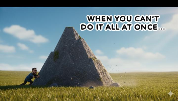 One peice at a time, together.