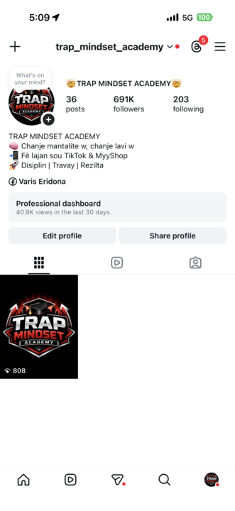 Sase kont instagrame pa nou  TRAP MINDSET ACADEMY 