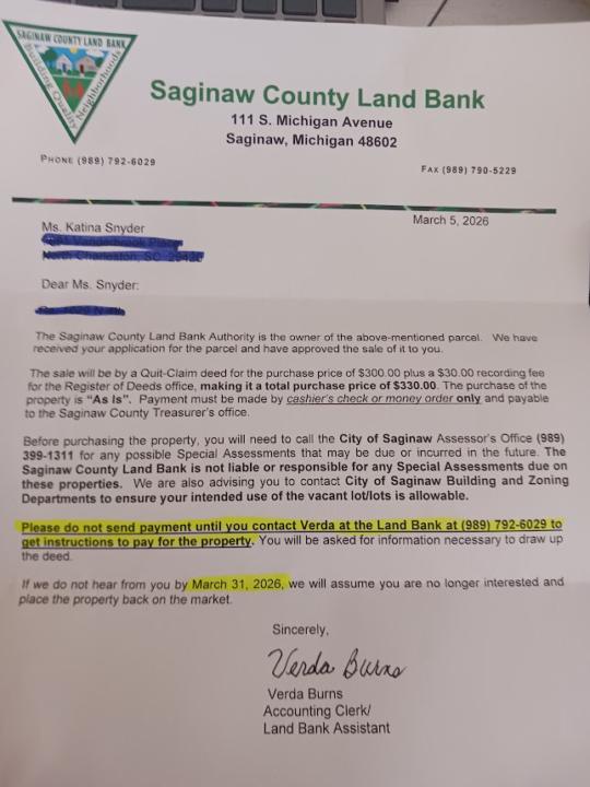 Approval to Buy Land
