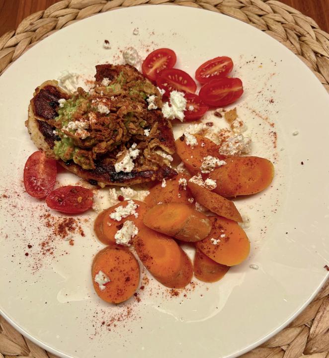 Tonights' creative meal chichen, avocado and carotts