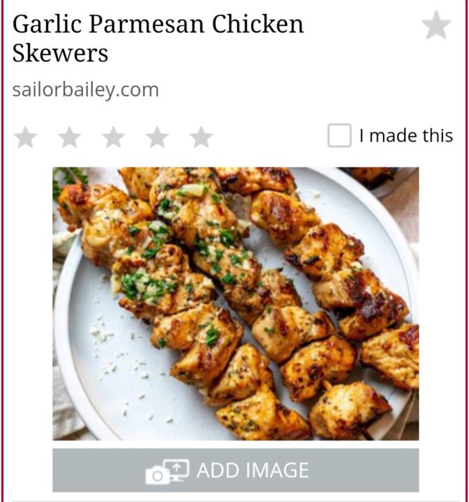 Garlic Parmesean Chicken Skewers